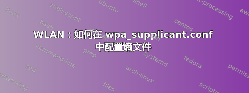 WLAN：如何在 wpa_supplicant.conf 中配置熵文件