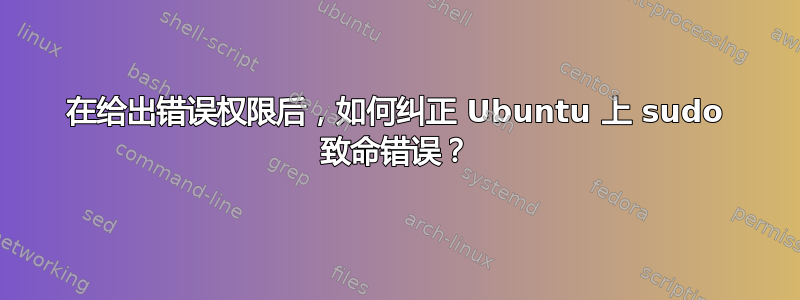 在给出错误权限后，如何纠正 Ubuntu 上 sudo 致命错误？