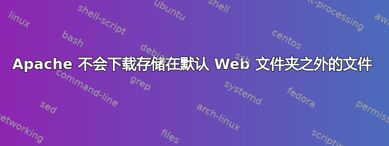 Apache 不会下载存储在默认 Web 文件夹之外的文件