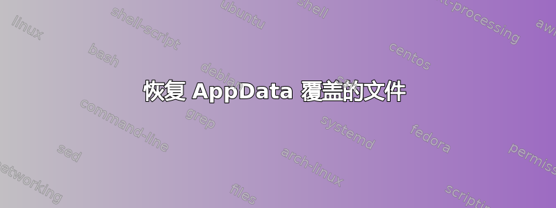 恢复 AppData 覆盖的文件