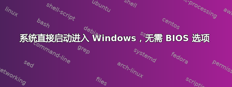 系统直接启动进入 Windows，无需 BIOS 选项