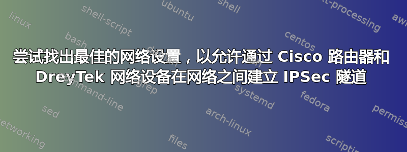 尝试找出最佳的网络设置，以允许通过 Cisco 路由器和 DreyTek 网络设备在网络之间建立 IPSec 隧道