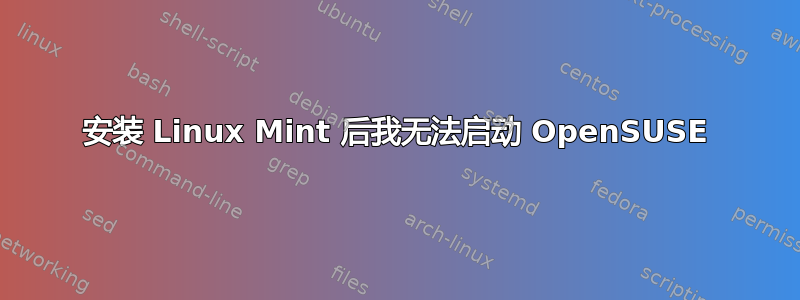 安装 Linux Mint 后我无法启动 OpenSUSE