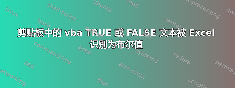 剪贴板中的 vba TRUE 或 FALSE 文本被 Excel 识别为布尔值