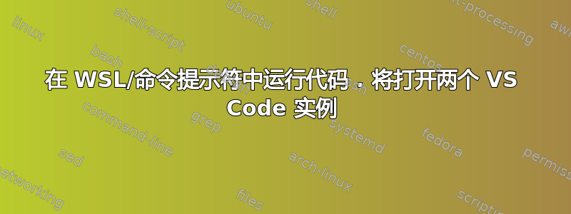 在 WSL/命令提示符中运行代码 . 将打开两个 VS Code 实例