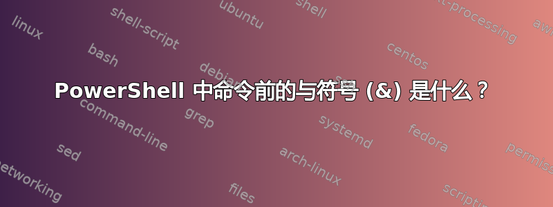 PowerShell 中命令前的与符号 (&) 是什么？