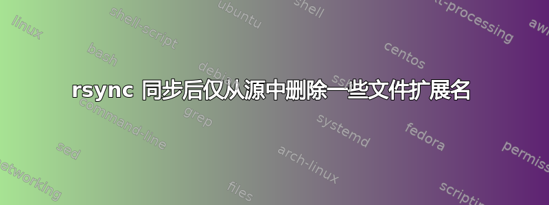 rsync 同步后仅从源中删除一些文件扩展名