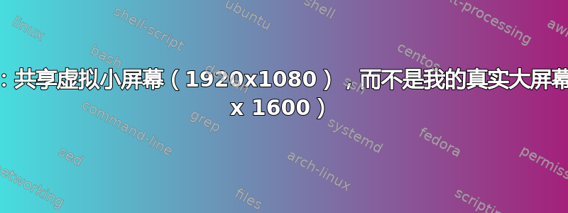 在线会议：共享虚拟小屏幕（1920x1080），而不是我的真实大屏幕（3840 x 1600）