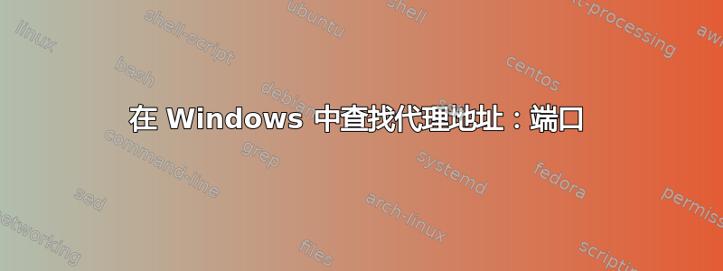 在 Windows 中查找代理地址：端口