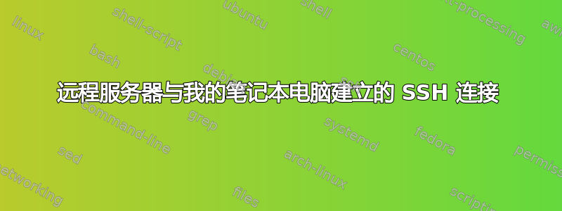 远程服务器与我的笔记本电脑建立的 SSH 连接