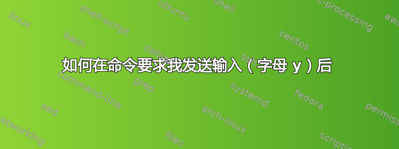 如何在命令要求我发送输入（字母 y）后