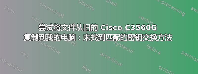 尝试将文件从旧的 Cisco C3560G 复制到我的电脑：未找到匹配的密钥交换方法