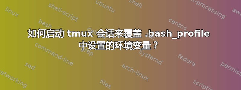 如何启动 tmux 会话来覆盖 .bash_profile 中设置的环境变量？