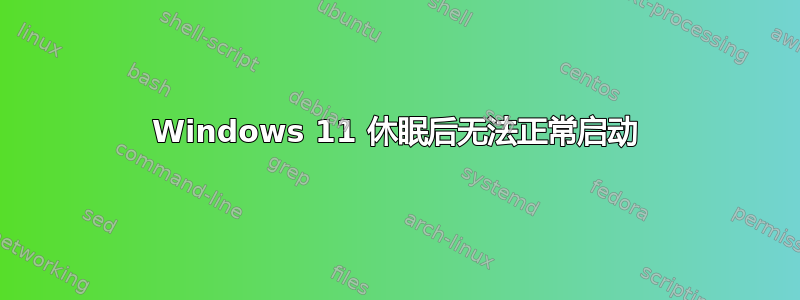 Windows 11 休眠后无法正常启动