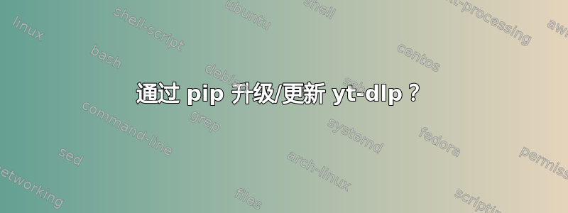 通过 pip 升级/更新 yt-dlp？