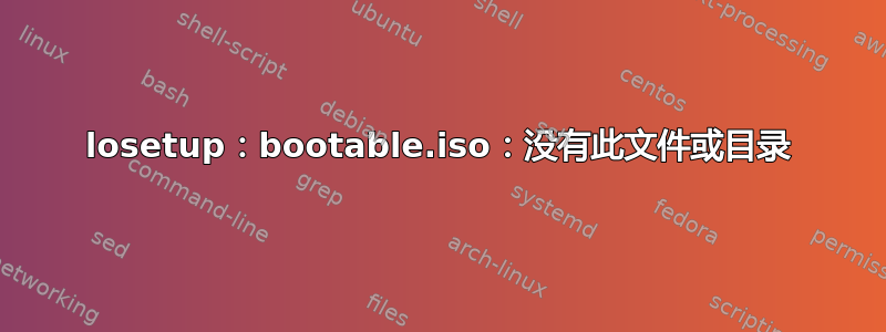 losetup：bootable.iso：没有此文件或目录