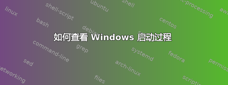 如何查看 Windows 启动过程