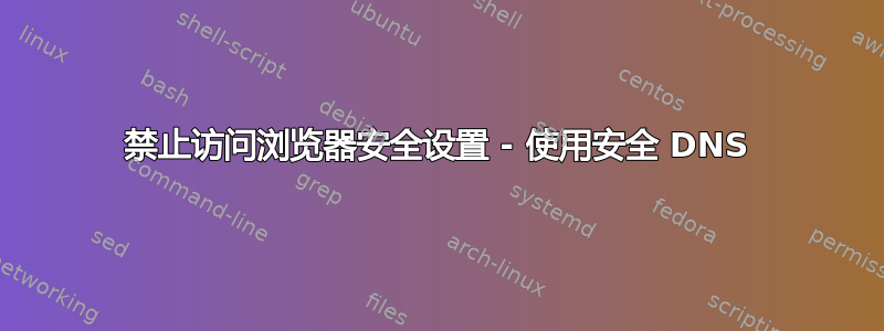 禁止访问浏览器安全设置 - 使用安全 DNS