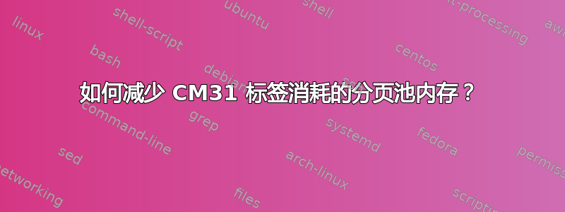 如何减少 CM31 标签消耗的分页池内存？