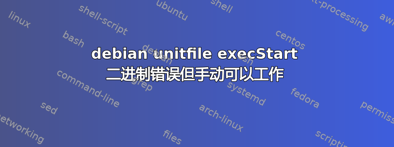 debian unitfile execStart 二进制错误但手动可以工作