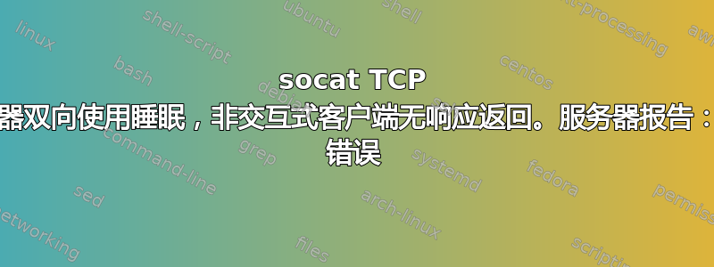 socat TCP 服务器双向使用睡眠，非交互式客户端无响应返回。服务器报告：I/O 错误