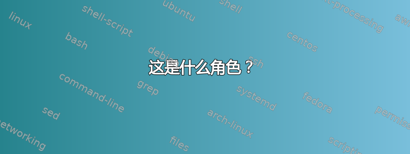 这是什么角色？