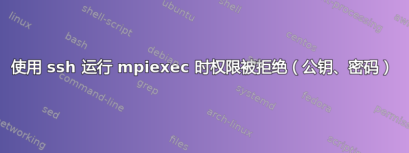 使用 ssh 运行 mpiexec 时权限被拒绝（公钥、密码）