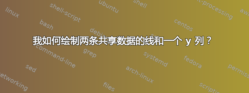 我如何绘制两条共享数据的线和一个 y 列？