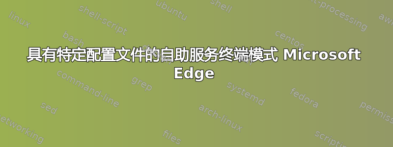 具有特定配置文件的自助服务终端模式 Microsoft Edge