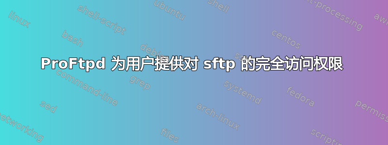 ProFtpd 为用户提供对 sftp 的完全访问权限