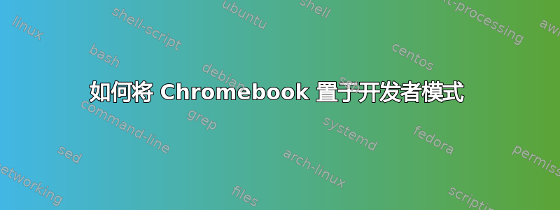 如何将 Chromebook 置于开发者模式