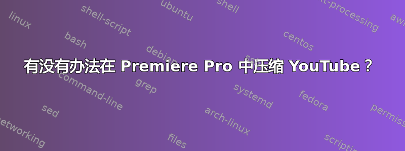 有没有办法在 Premiere Pro 中压缩 YouTube？