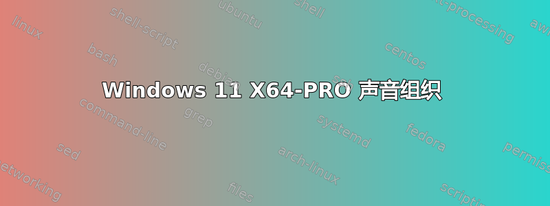 Windows 11 X64-PRO 声音组织