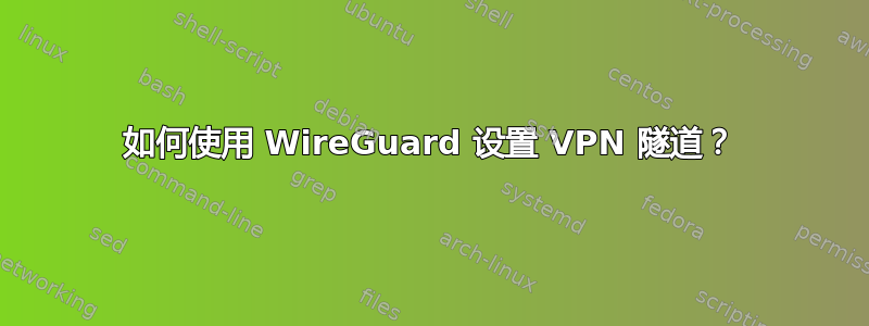 如何使用 WireGuard 设置 VPN 隧道？