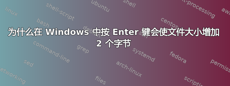 为什么在 Windows 中按 Enter 键会使文件大小增加 2 个字节