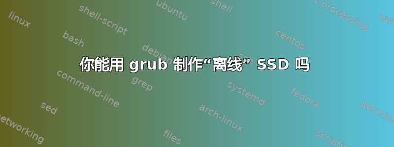 你能用 grub 制作“离线” SSD 吗