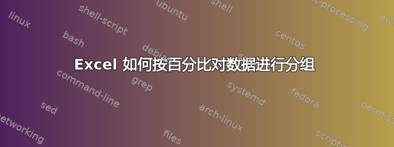 Excel 如何按百分比对数据进行分组