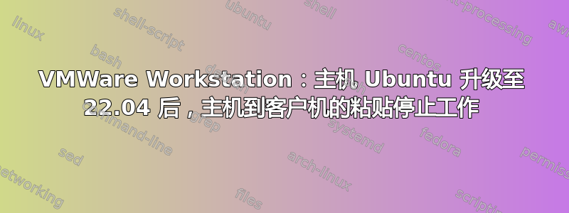 VMWare Workstation：主机 Ubuntu 升级至 22.04 后，主机到客户机的粘贴停止工作