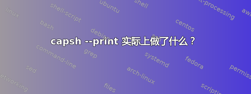 capsh --print 实际上做了什么？