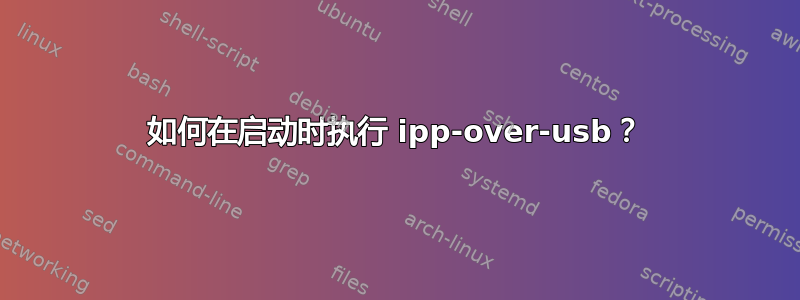 如何在启动时执行 ipp-over-usb？