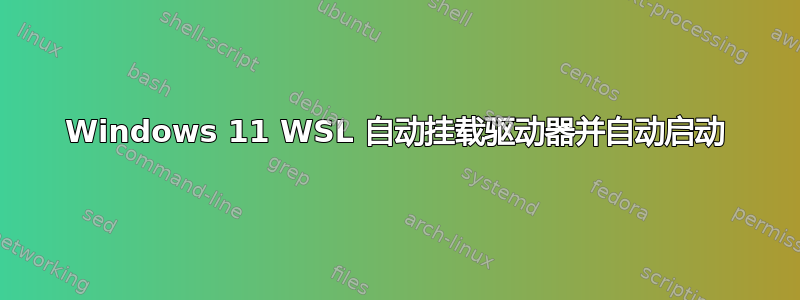 Windows 11 WSL 自动挂载驱动器并自动启动