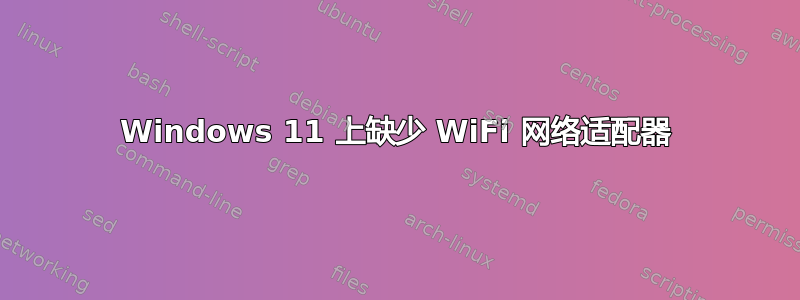 Windows 11 上缺少 WiFi 网络适配器