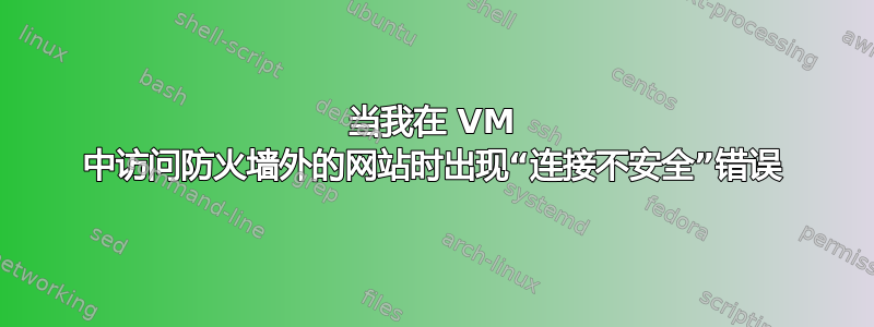 当我在 VM 中访问防火墙外的网站时出现“连接不安全”错误