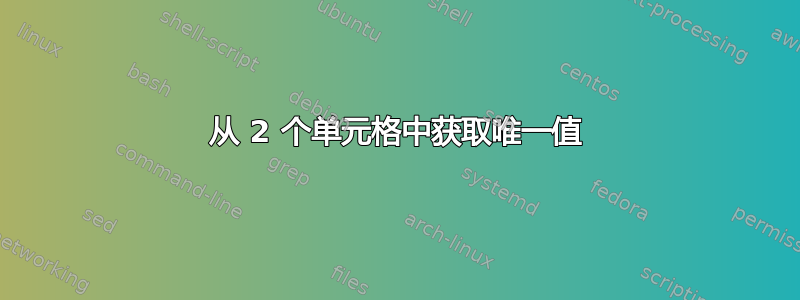 从 2 个单元格中获取唯一值