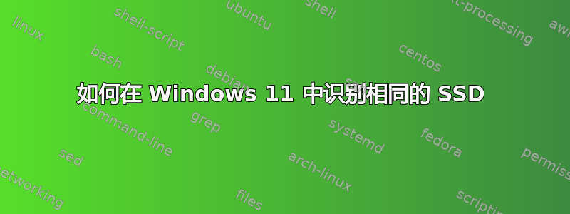 如何在 Windows 11 中识别相同的 SSD