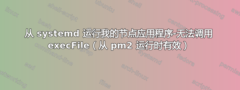 从 systemd 运行我的节点应用程序-无法调用 execFile（从 pm2 运行时有效）