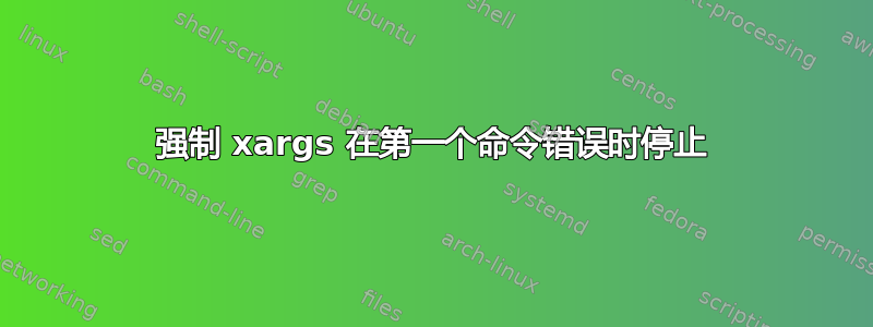 强制 xargs 在第一个命令错误时停止