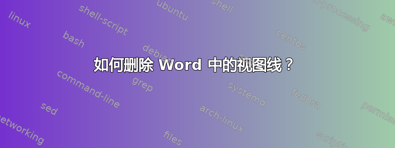 如何删除 Word 中的视图线？