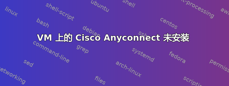 VM 上的 Cisco Anyconnect 未安装