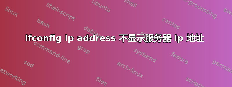 ifconfig ip address 不显示服务器 ip 地址